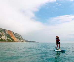 Paddleboarding off the Kent coast